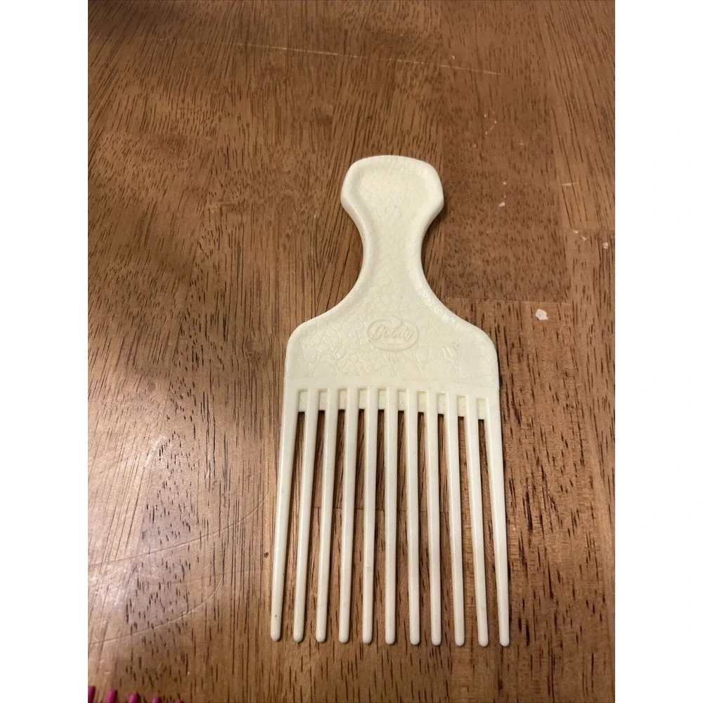 Vintage Goody Hair Pick Plus 3 Small Picks -Set. Pink ,teal and white- 4 Pieces